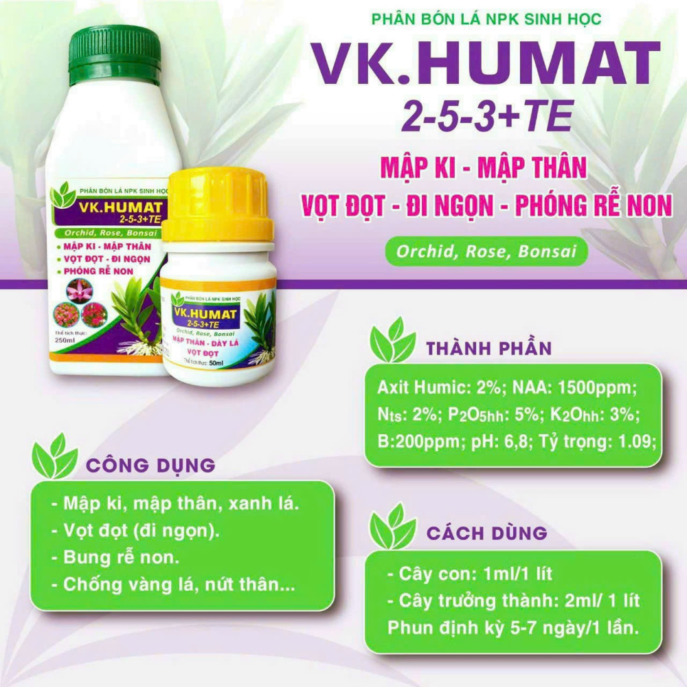 Phân Bón Mập Thân VK Humat Chai 50ml