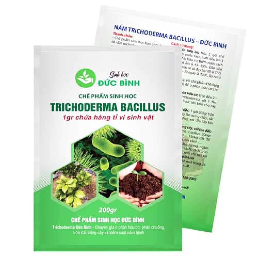 Nấm Đối Kháng Trichoderma Bacillus 200g Dùng Để ủ Phân Hữu Cơ Và Kiểm Soát Nấm Bệnh